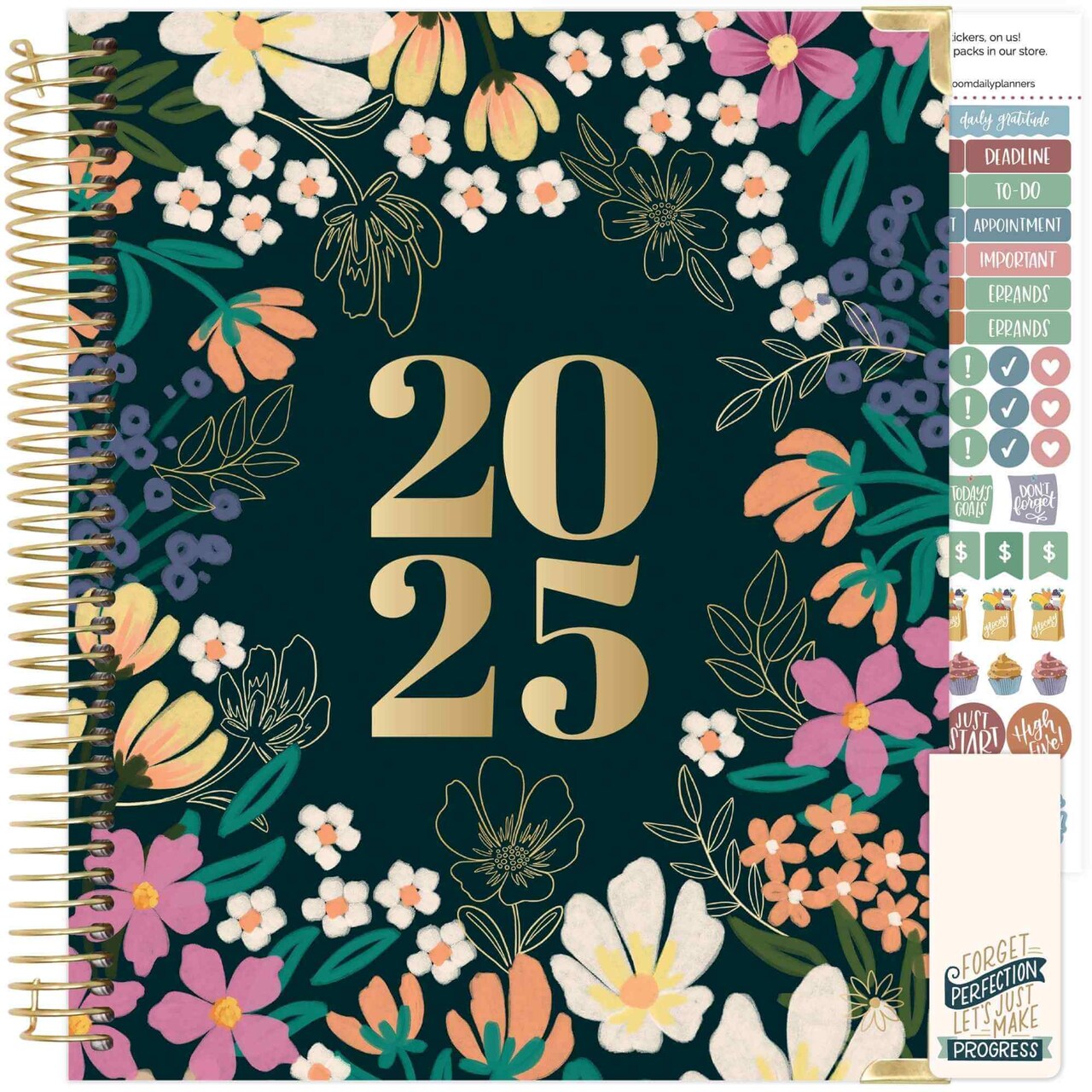 bloom daily planners 2025 Vision Planner, 7.5" x 9", Blooming Wildly